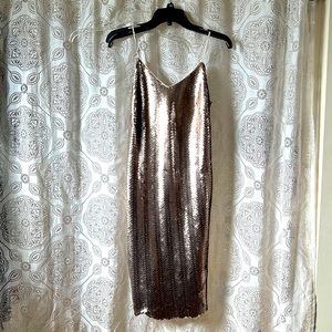 Champagne gold sequin dress sz 4
